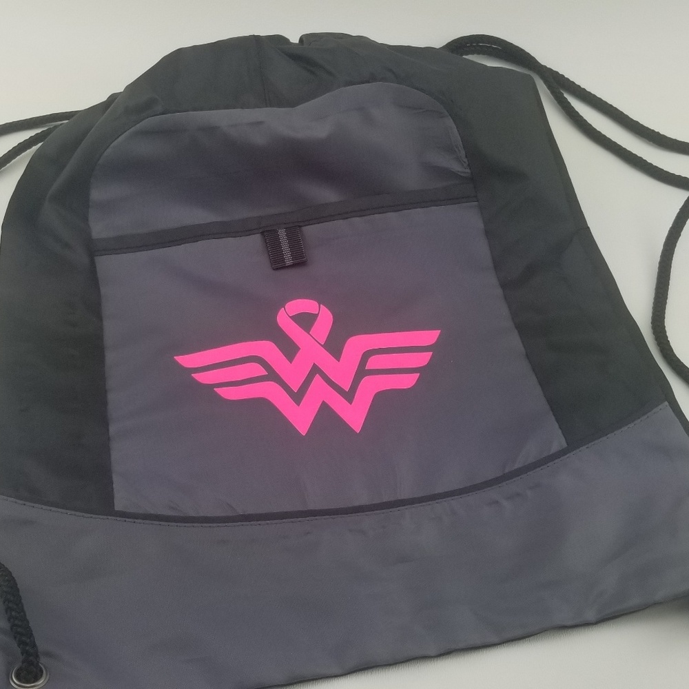 Breast Cancer Awareness Drawstring Cinch Gym Bag